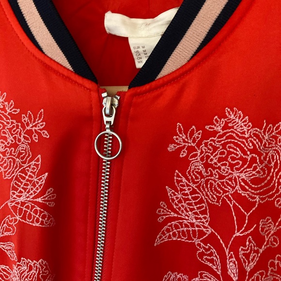 *HP* H&M, red satin bomber jacket, M - Picture 8 of 16